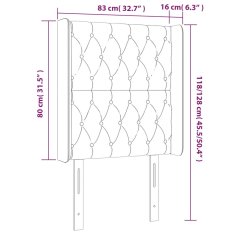 Greatstore világosszürke szövet LED-es fejtámla 83x16x118/128 cm