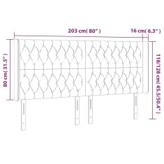 Greatstore világosszürke szövet LED-es fejtámla 203x16x118/128 cm