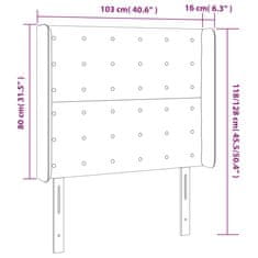 Greatstore fehér műbőr LED-es fejtámla 103x16x118/128 cm