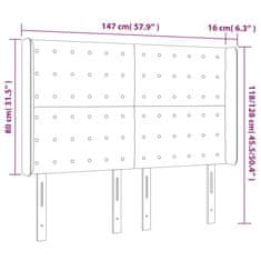 Greatstore krémszínű szövet LED-es fejtámla 147x16x118/128 cm