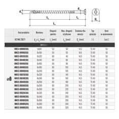 Wkret-Met Ács csavarok, süllyesztett, torx 8x100mm, 50 darab