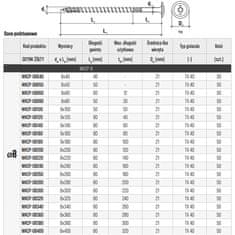 Wkret-Met Torx 8x240mm torx csavarok 50 darab