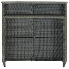 shumee szürke polyrattan kerti bárasztal 120 x 55 x 110 cm