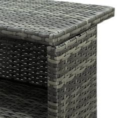 shumee szürke polyrattan kerti bárasztal 120 x 55 x 110 cm