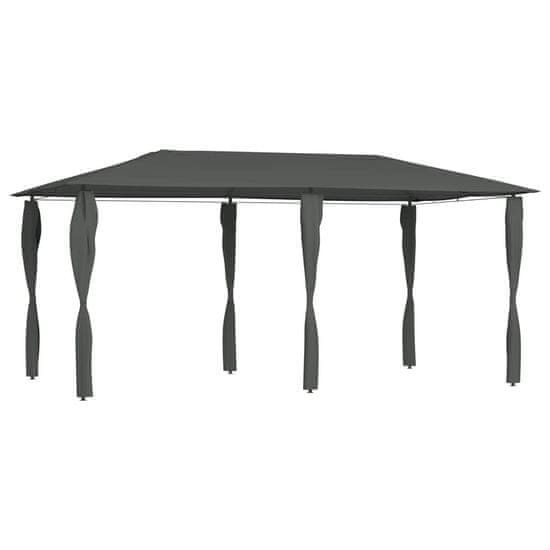 Greatstore antracitszürke pavilon oszlop takarókkal 3 x 6 x 2,6 m 160 g/m²