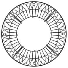 Vidaxl fekete acél kör alakú fa körüli pad Ø160 cm 318821