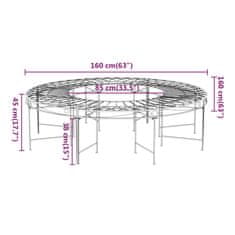 Vidaxl fekete acél kör alakú fa körüli pad Ø160 cm 318821