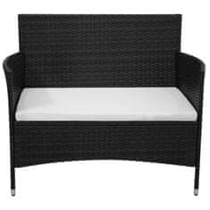 Greatstore fekete polyrattan kerti pad 100 cm