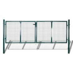 shumee zöld acél kerítés kapu 306 x 150 cm