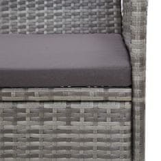 Greatstore szürke polyrattan kerti pad 105 cm