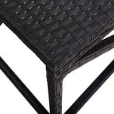 Greatstore fekete polyrattan kerti pad 120 cm