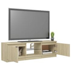 shumee sonoma tölgy színű TV-szekrény LED lámpákkal 120x30x35,5 cm