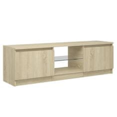 shumee sonoma tölgy színű TV-szekrény LED lámpákkal 120x30x35,5 cm