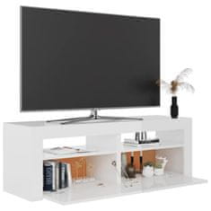 Greatstore magasfényű fehér TV-szekrény LED-lámpákkal 120 x 35 x 40 cm