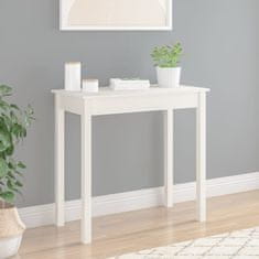 shumee fehér tömör fenyőfa tálalóasztal 80 x 40 x 75 cm