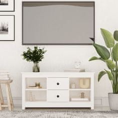 shumee fehér tömör fenyőfa TV-szekrény 103 x 36,5 x 52 cm