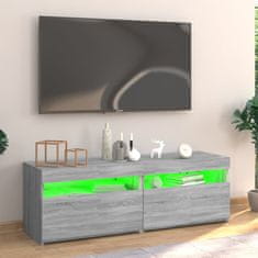 shumee szürke sonoma színű TV-szekrény LED-lámpákkal 120 x 35 x 40 cm