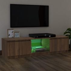 shumee barna tölgyszínű TV-szekrény LED-lámpákkal 120x30x35,5 cm