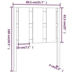 shumee mézbarna tömör fenyőfa ágyfejtámla 80,5 x 4 x 100 cm