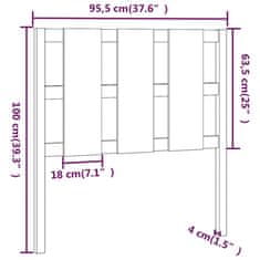 shumee mézbarna tömör fenyőfa ágyfejtámla 95,5 x 4 x 100 cm