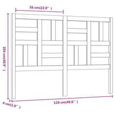 shumee fehér tömör fenyőfa ágyfejtámla 126x4x104 cm