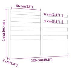 shumee mézbarna tömör fenyőfa ágyfejtámla 126 x 4 x 100 cm