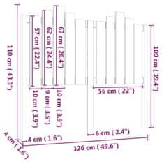 Greatstore fekete tömör fenyőfa ágyfejtámla 126x4x110 cm