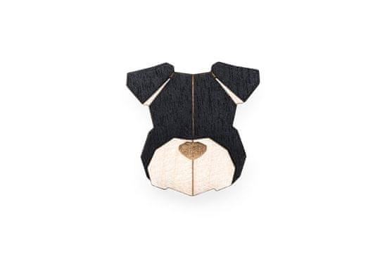 BeWooden unisex fa bross kutya alakjában Schnauzer bross fekete