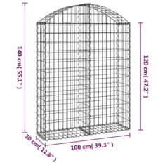 Greatstore íves horganyzott vas gabion kosár 100x30x120/140 cm