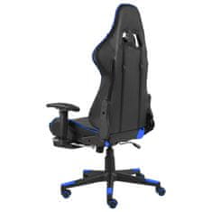 Greatstore kék PVC forgó gamer szék lábtartóval