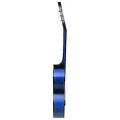 Vidaxl kék klasszikus hársfa gitár kezdőknek 4/4 39" 70108