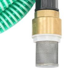 Vidaxl zöld PVC szívótömlő sárgaréz csatlakozókkal 1,1" 5 m 151042