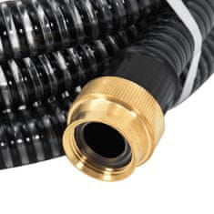 Vidaxl fekete PVC szívótömlő sárgaréz csatlakozókkal 1,1" 25 m 151069