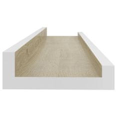 Vidaxl 2 db fehér és sonoma-tölgy színű fali polc 40 x 9 x 3 cm 326689