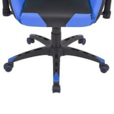 Greatstore kék dönthető versenyautó ülés alakú műbőr irodai szék