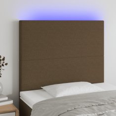 Greatstore sötétbarna szövet LED-es fejtámla 100x5x118/128 cm