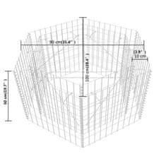 shumee hatszögletű gabion magaságyás 100 x 90 x 50 cm