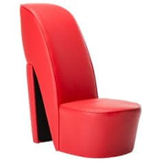 shumee piros magas sarkú cipő formájú műbőr szék