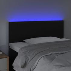 Greatstore fekete műbőr LED-es fejtámla 90 x 5 x 78/88 cm