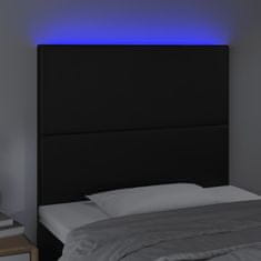 Greatstore fekete műbőr LED-es fejtámla 100x5x118/128 cm