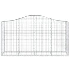 Greatstore 3 db íves horganyzott vas gabion kosár 200 x 50 x 100/120 cm