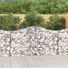 Greatstore 20 db íves horganyzott vas gabion kosár 200x50x100/120 cm