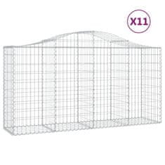 shumee 11 db íves horganyzott vas gabion kosár 200 x 50 x 100/120 cm