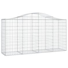 Greatstore 6 db íves horganyzott vas gabion kosár 200 x 50 x 100/120 cm