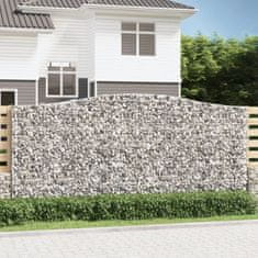 Greatstore 2 db íves horganyzott vas gabion kosár 400x50x180/200 cm