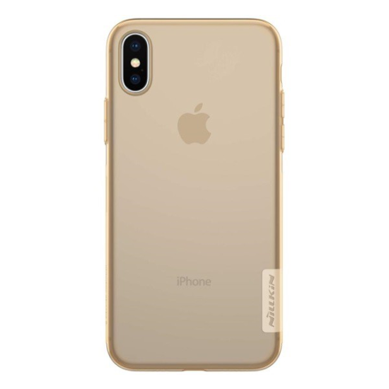 Nillkin NATURE szilikon telefonvédő (0.6 mm, ultravékony) ARANYBARNA [Apple iPhone XS 5.8] (5996457727124)