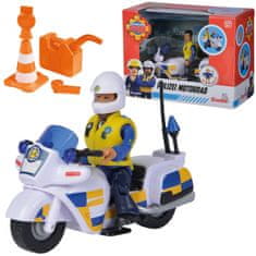 Fireman Sam rendőrségi motorkerékpár Malcolm figurával + Akc