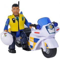 Fireman Sam rendőrségi motorkerékpár Malcolm figurával + Akc