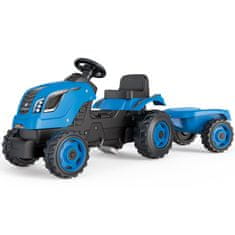 Smoby  Tractor XL kék pedál utánfutóval