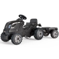 Smoby Traktor XL črn traktor na pedala s prikolico